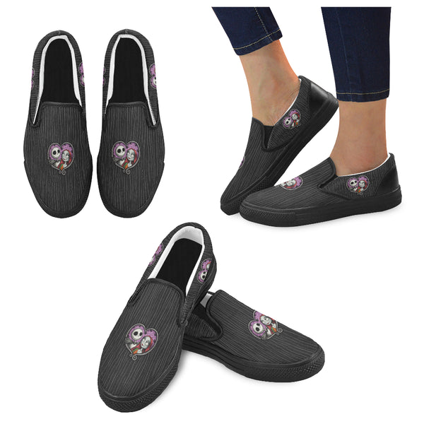 Jack and Sally Women Slip-on Canvas Shoes
