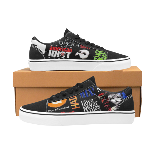 Broadway Musical Collage Women's Low Top Skateboarding Shoes