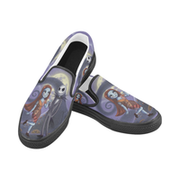 Cartoon Nightmare Jack and Sally Men's Slip-on Canvas Shoes
