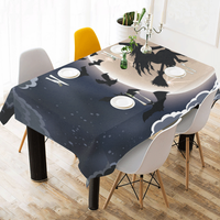 Halloween Witch Cotton Linen Tablecloth 60" x 90"