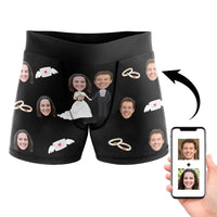 Custom Couple Face Married Men's All-Over Print Boxer Briefs