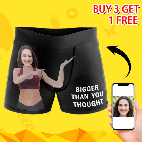 Custom Face Bigger Than You Thought Men's All-Over Print Boxer Briefs
