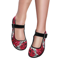 Roses Spiders Web Halloween Mila Satin Women Mary Jane Shoes