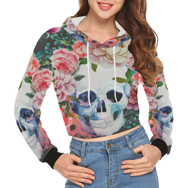 Women's All Over Print Cropped Hoodie
